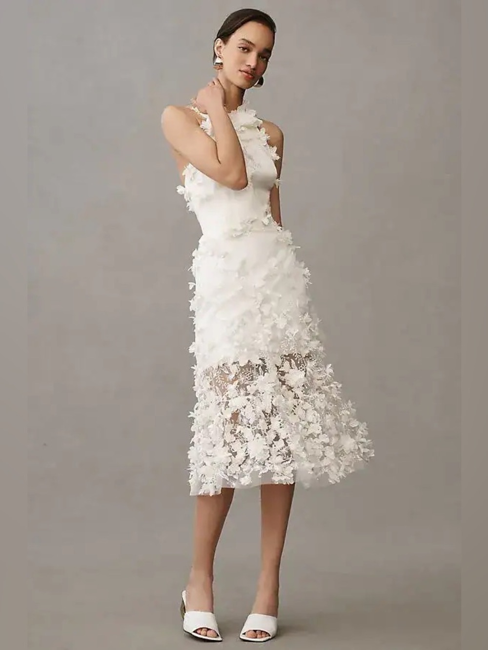 Helsi Camilla Halter 3D Floral Midi Dress